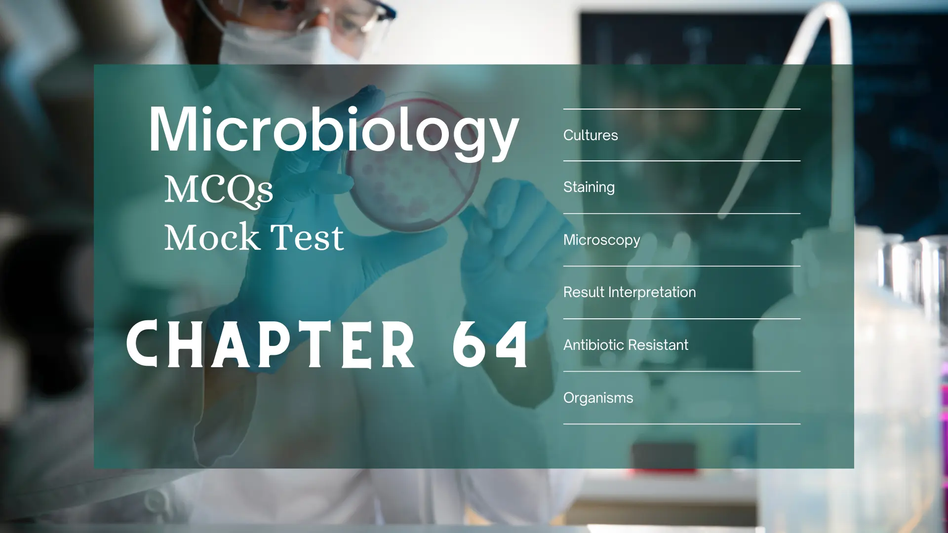 Microbiology MCQs Mock Test Chapter 64 Lab Tests Guide